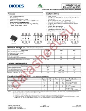 BAS40DW-05-7 datasheet  